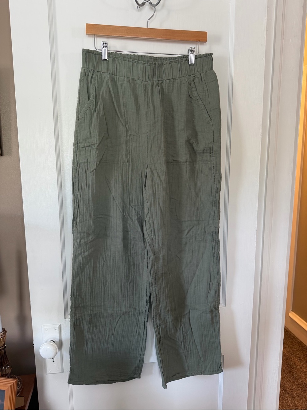 Gap Factory Green Gauze Pants